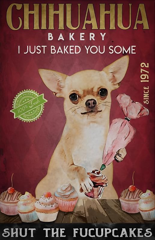 Kitchen Baking Wall Art - Chihuahua Boulangerie Je viens de vous