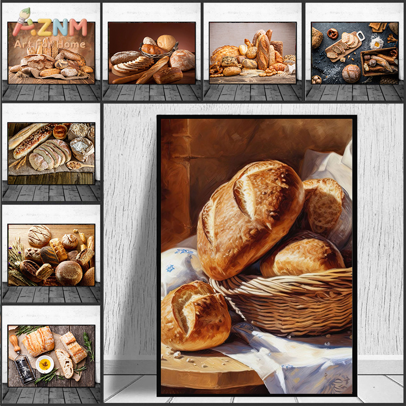 Kitchen Baking Wall Art - AZNM Tableau sur toile sans cadre,