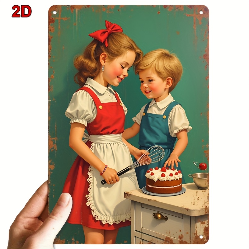 Kitchen Baking Wall Art - Plaque en métal 8x12 pouces, thème