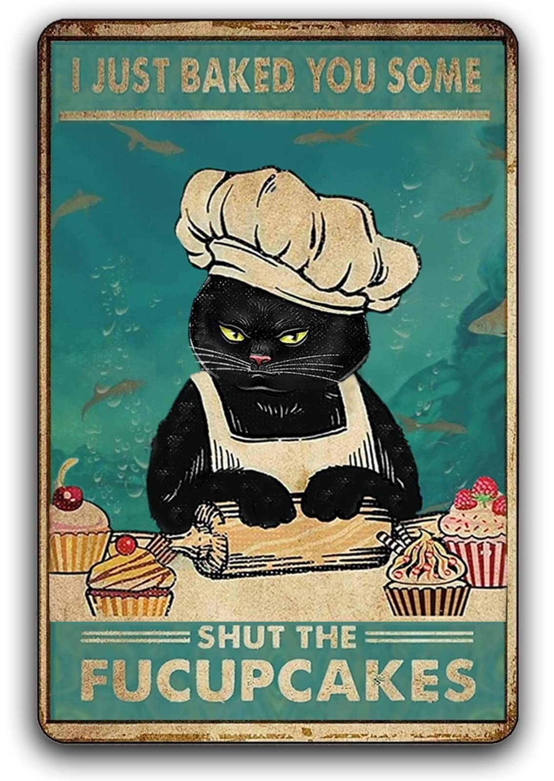 Kitchen Baking Wall Art - Fmcmly Plaques Métalliques Vintage à Motif