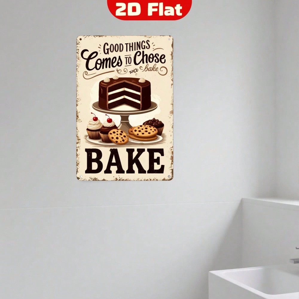 Kitchen Baking Wall Art - 【Décoration Murale Métallique Vintage】Panneau décoratif Art