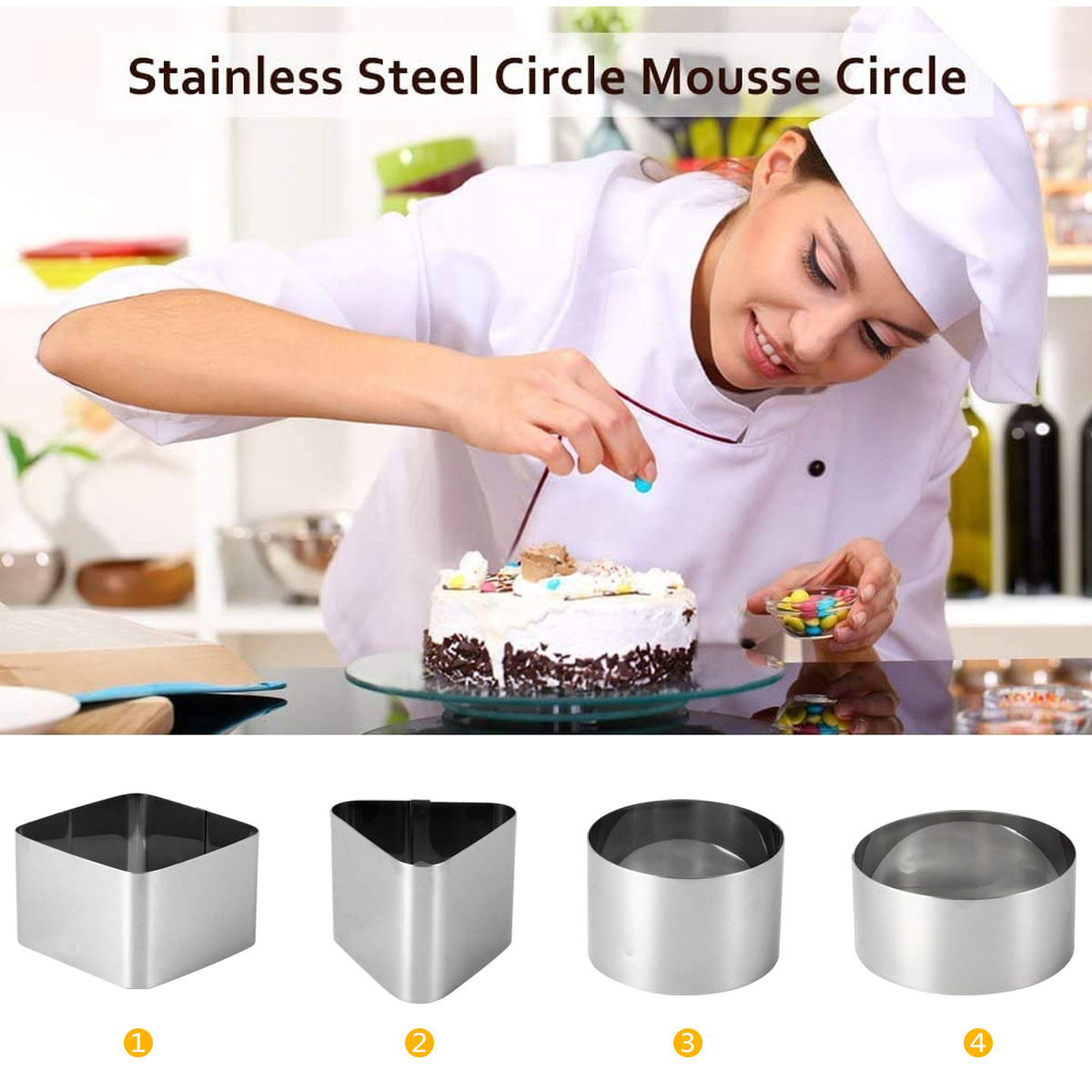 4 moules à mousse en acier ino - Kitchen Baking Cake avis et prix