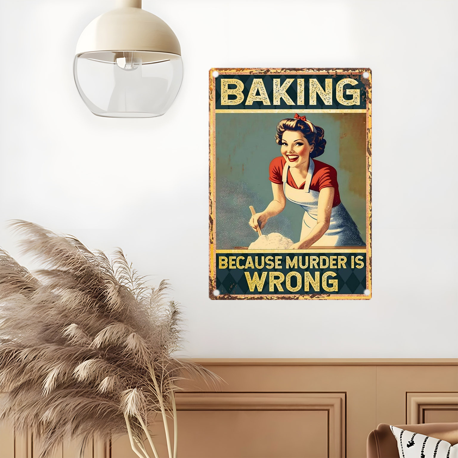 Décoration murale en métal vin - Kitchen Baking Wall Art avis et prix