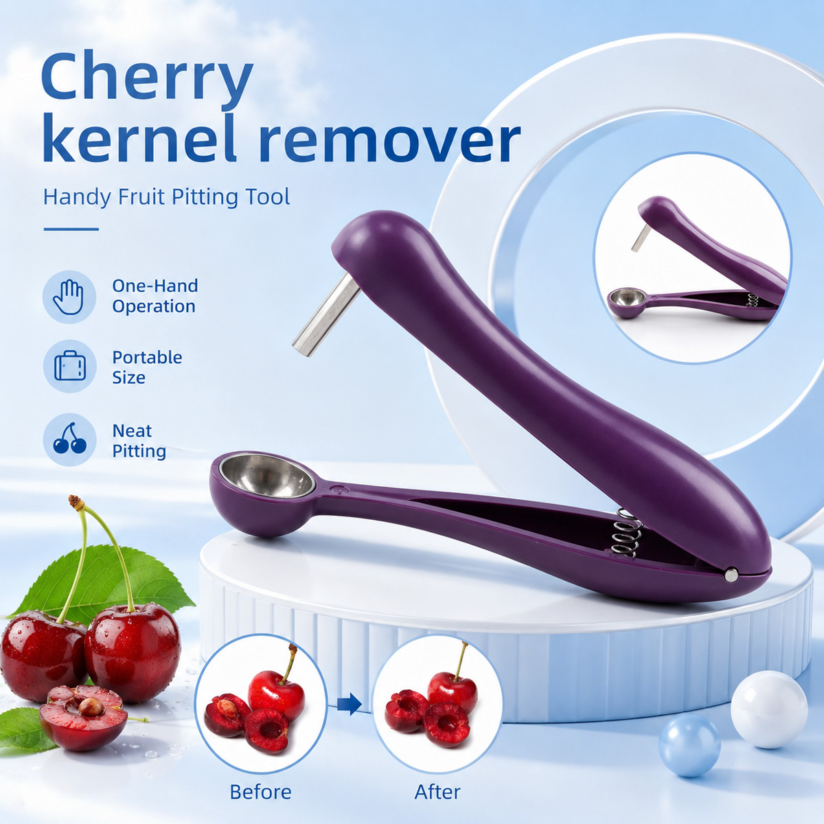 Décortiqueur de cerises manuel - Kitchen Tools For Baking avis et prix